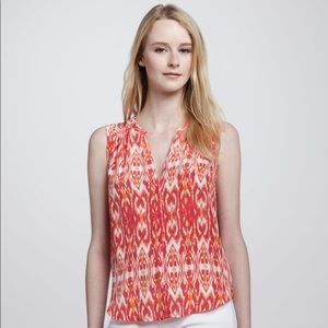 NWT JOIE finnegan spiced coral button up silk top